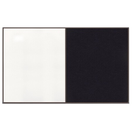 United Visual Products Double Door Radius Corkboard, 42"x32", Bla UV70025RC-BLACK-BUFF